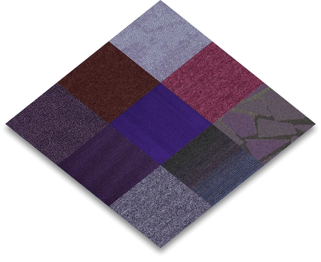 BoogieWoogie purple tapijttegel mix_tapijttegeldiscount