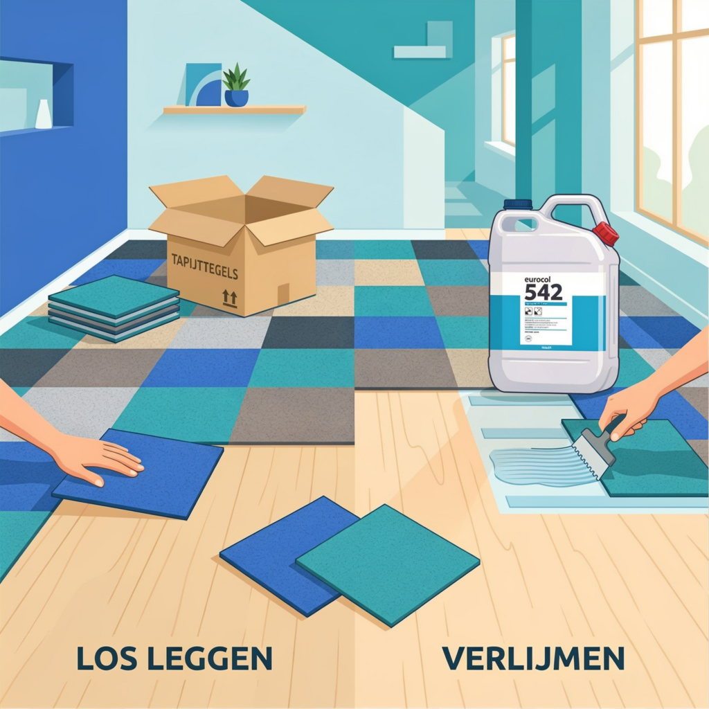 Tapijttegels lijmen of los leggen_tapijttegeldiscount